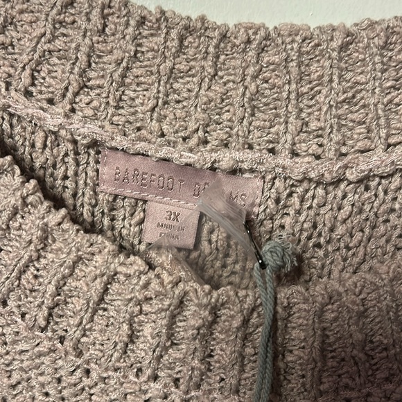 New Barefoot Dreams CozyChic Boucle scoop back Pullover faded Rose Size 3X - Picture 5 of 6